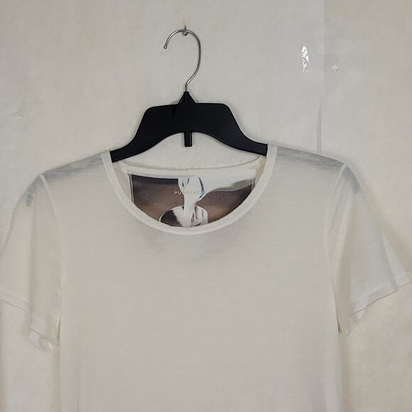 New Purotatto Cream micromodal t-shirt size small Italian Designer Luxe Minimal - Picture 5 of 9